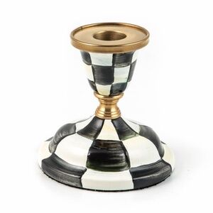 Mackenzie -Childs Courtly Check Short Candlesticks, set of two